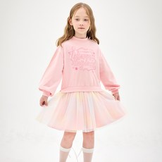 JELISPOON 女童閃亮極光紗質大學T連身裙