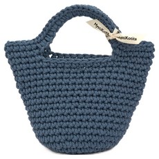 MystiKotita 簡約風托特包 Latte 鉤針編織包 DIY材料包, 藍灰色, 1個