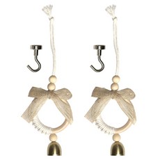 MONACO OLIVE 原木捕夢網門鈴 玄關風鈴 2入 + 磁吸掛鉤 2入 套組, 單一顏色