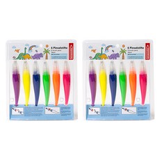 minhwashop 一體式螢光水性顏料6色套組 UATCR0332, 2套