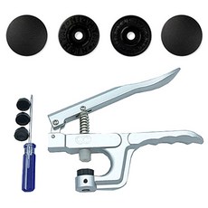 T型按扣手壓模具 + 4種T型啪啪扣 x 20入套組 11mm T-580, 1套, 黑色