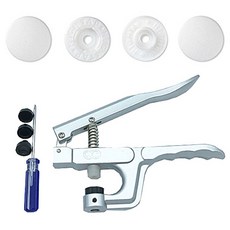 T型按扣手壓模具工具 + T型按扣 4款 x 20入 套組 11mm T-501, 1套, 白色