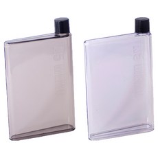 Osun 暢銷日韓A5筆記本造型 CE206 水瓶/水壺2入組, 420ml, 1套, 黑灰色 + 透明原色