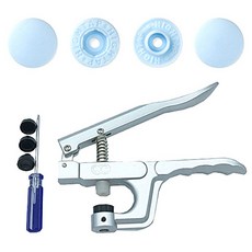 T型四合扣手壓模具 + 啪鈕 T型四合扣 4種 x 20入 套組 13mm T-542, 1套, 佩頓藍