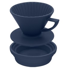 SADOMAIN 仙德曼 旅用露營用品陶瓷濾杯杯座組, 消光藍, 1套