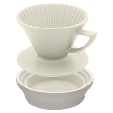 SADOMAIN 仙德曼 旅用露營用品陶瓷濾杯杯座組, 消光白, 1套