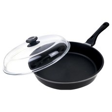 MASIONS 美心 晶鑽鍋 厚釜鑄造奈米複合金不沾平底鍋 單柄/玻璃蓋, 1個, 28cm