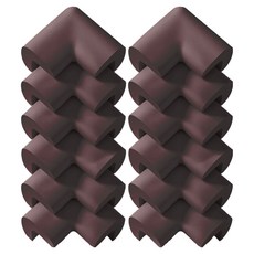 Le Meilleur 嬰兒角落保護墊 緩衝墊 邊角全黏著式 兒童房安全防護條, 胡桃木色, 12個