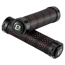 ROCKBROS 洛克兄弟 自行車握把 防滑PU打孔 自行車手把 BTCR, 紅色, 2個
