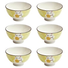 도자기 디저트볼, 옐로우, 6개