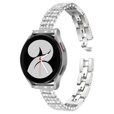 w9999 水鑽手鍊錶帶 20mm, 銀色, 1個