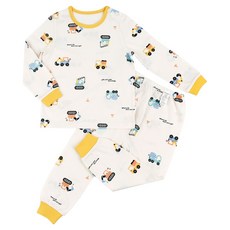 Maykids 男童款迷你粉彩車9分30支單人室內服上下套裝