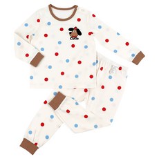 메이키즈 아동용 도트퍼피 9부 30수 싱글 실내복 상하의 세트