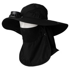 하이온 태양열 USB 충전 선풍기 모자, CH-01, 블랙