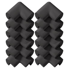 르메이어 아기 코너 보호대 쿠션 모서리 풀접착 아이방 안전가드, 12개, 블랙