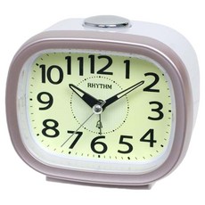 RHYTHM 日本麗聲時計 靜音掃秒簡約鬧鐘, 櫻花粉
