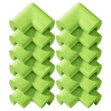 Le Meilleur 嬰兒角落保護墊 緩衝墊 邊角全黏著式 兒童房安全防護條, 綠色, 12個