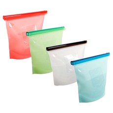 OUTSY 矽膠果凍QQ食物密封袋, FREE(one size), 4個, 1組