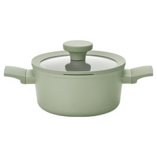 Lacena 電磁爐陶瓷塗層雙耳鍋, 薄荷綠, 1個, 18cm
