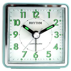 RHYTHM 日本麗聲時計 超靜音木紋鬧鐘, 清新綠