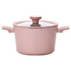 Lacena 電磁爐陶瓷塗層雙耳鍋, 粉紅色, 1個, 22cm