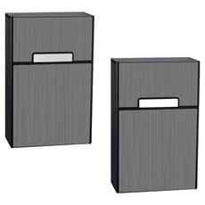 알루미늄 자석 버클 플립 커버 담배 케이스, 블랙, 2개