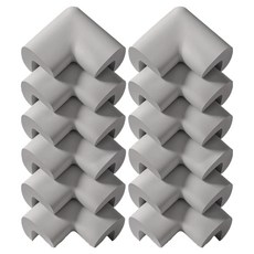 Le Meilleur 嬰兒角落保護墊 緩衝墊 邊角全黏著式 兒童房安全防護條, 灰色, 12個