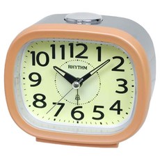 RHYTHM 日本麗聲時計 靜音掃秒簡約鬧鐘, 甜橙橘