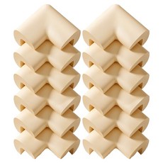 Le Meilleur 嬰兒角落保護墊 緩衝墊 邊角全黏著式 兒童房安全防護條, 米色, 12個