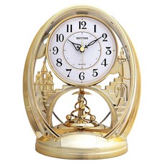 RHYTHM 日本麗聲時計 聖誕樹旋轉鐘擺座鐘, 金色