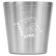 kitchen U Iju 恐龍不鏽鋼雙杯, 1個, 293ml, 銀色