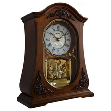 RHYTHM 日本麗聲時計 歐式復古水晶旋轉音樂座鐘, 咖啡色