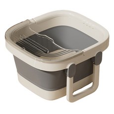 SUNORO 折疊泡腳桶 附蓋, 1個, 奶灰色