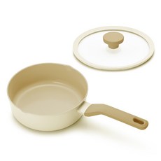 Lacena IH爐適用陶瓷塗層多功能單柄鍋, 米色, 1個, 20cm