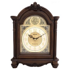 RHYTHM 日本麗聲時計 歐式古典實木音樂座鐘, 棕色