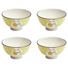 陶瓷點心碗, 黃色, 4個