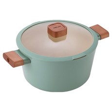 VBC CASA 電磁爐陶瓷雙耳鍋, 綠色, 1個, 24cm