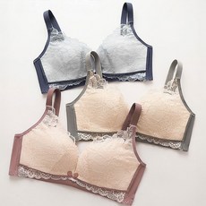 香草甜心 蕾絲無痕防下垂前開式無鋼圈哺乳內衣 3件