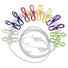 캠핑 야외용 와이어 빨래줄 + 집게 12p 세트, 화이트(빨래줄), 랜덤발송(집게), 1세트