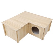 도치퀸 햄스터 조립식 미로 3룸 은신처, 1개, 나무색