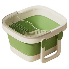 SUNORO 折疊泡腳桶 附蓋, 1個, 奶綠色