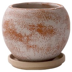 morningscent 室內裝飾品 復古月亮球 水泥花盆 + 託盤, 混合色, 1套