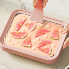 Well Life 悅生活 Best buy 獨規超大款免炒電速凍304炒冰盤, 1個, 藕粉色