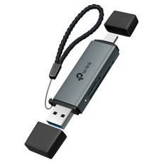 티피링크 C/A타입-SD/microSD USB 3 카드리더기, UA430D, 그레이, 1개