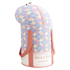 ANTIAN 家用折疊收納加高養生 深泡 + 熏蒸泡腳桶, 1個, 粉色