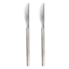 Bogen 韓國製 鎚紋餐具 餐刀, 銀色, 2個