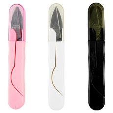 JSTrading 안전 캡쪽가위 1.5 x 11 cm 3종 세트, 화이트, 핑크, 블랙, 1세트