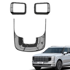 DKMALL The All New Palisade LX3 方向盤框架飾條, 亮面碳纖維