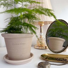 ENVIE CASA 手工陶盆 Redon +底盤組, 1個, 米色