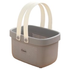 PEONIST 簡約撞色盥洗用品浴室提籃, 灰色